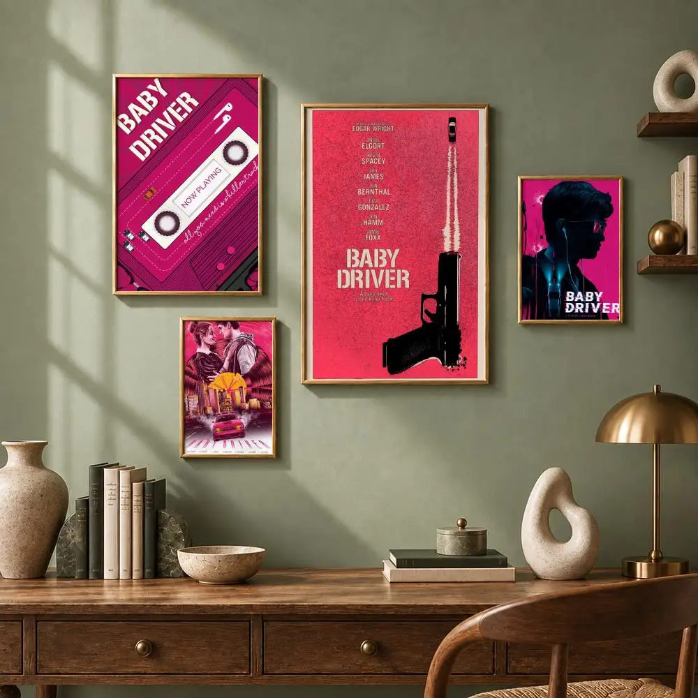 Cool Movie B-Baby DriverS Poster HD Self-Adhesive No Residue After Removal Ideal for All Kinds of Wall Decor