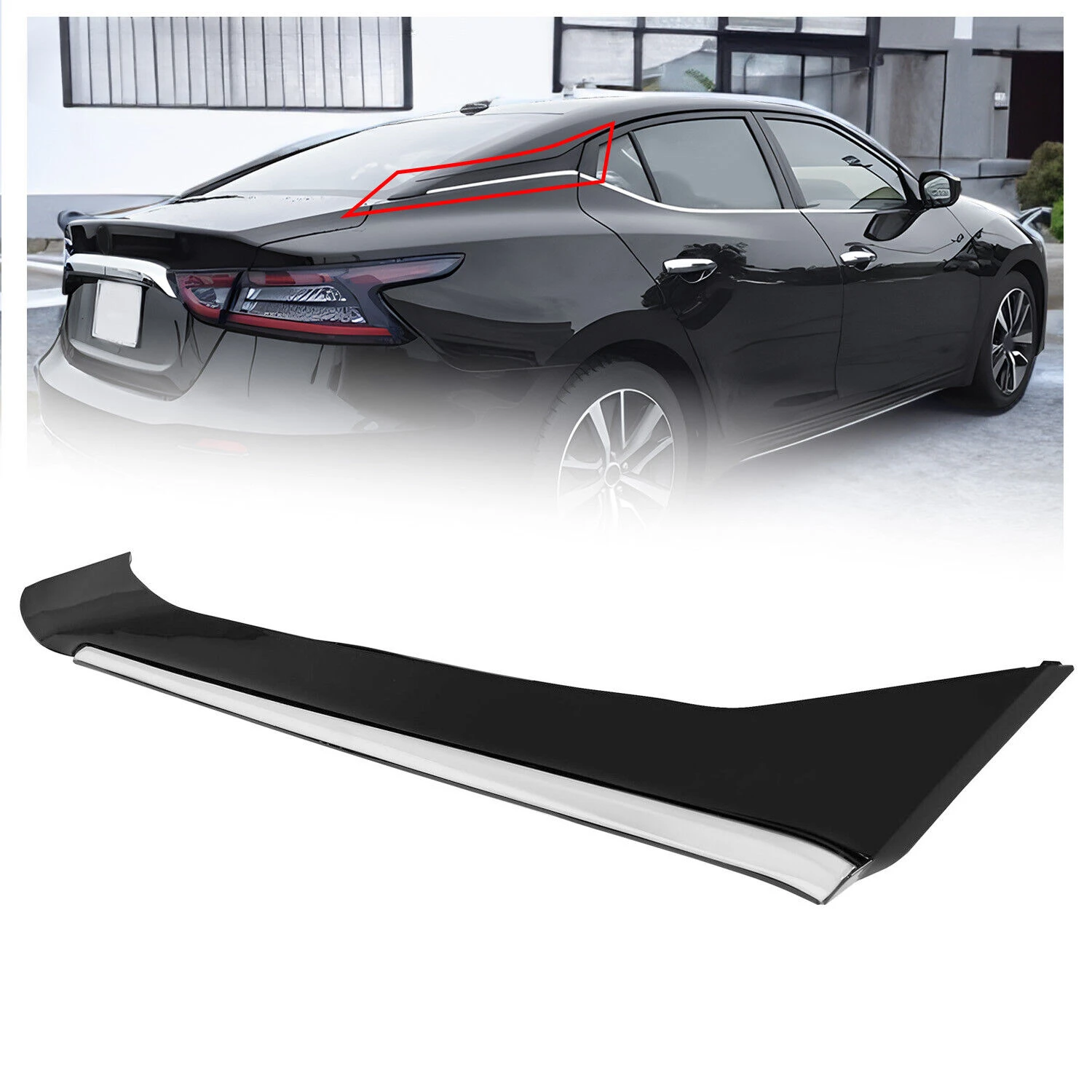 For NISSAN MAXIMA 2016-2021 RH Right Passenger Side Rear Pillar Spoiler Splitter Car External ornament Accessories