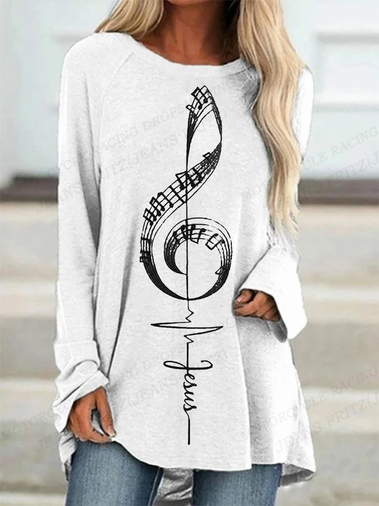 2023 Summer Women's T-shirt Musical Instrument 3d Print Tshirt Women Fashion T-shirt Music T shirt Ladies Tshirt Loose Long Tops