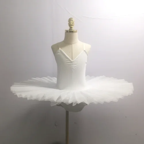 Imagen 2 del producto Falda tutú de Ballet blanca, vestido de Ballet del lago de los cisnes, disfraz de actuación para niños, ropa de danza del vientre para escenario