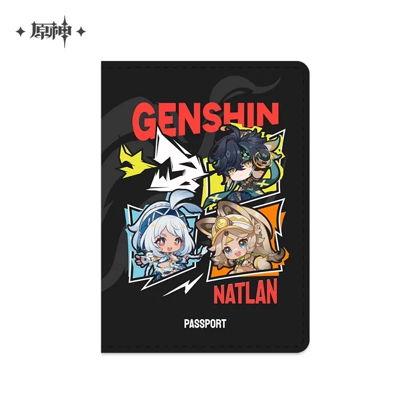 [Genuine] Game Genshin Impact Natlan Series Cartoon Cover Passport Holder Anime Cosplay Costume Accessories Halloween Gift