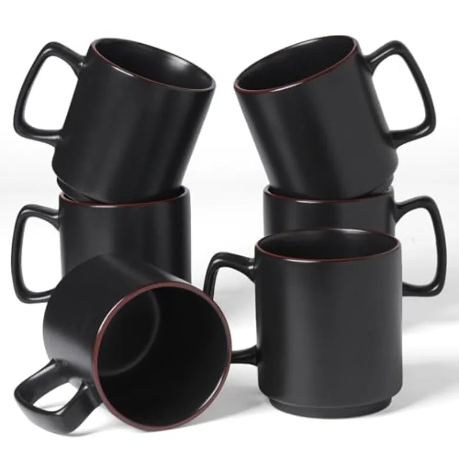 

Набор из 6 кофейных кружек Nebula, 14 унций, керамические кружки с ручкой для латте, чая, молока, капучино, какао