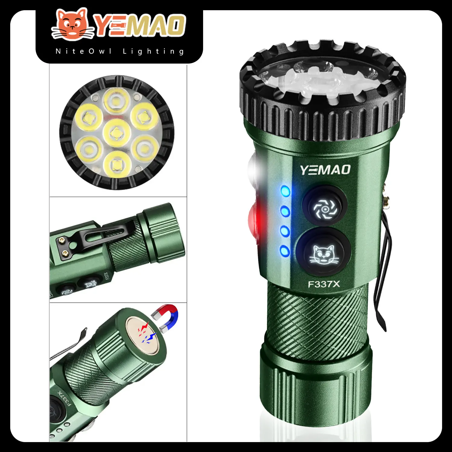 YEMAO F337X Мощный светодиодный фонарик 7 светодиодов XTE 3000