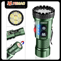 YEMAO F337X Powerful Led Flashlight 7 XTE Leds 3000 Lumens 200 Meters 18650 Battery Multi-color Auxiliary Lights EDC Torches