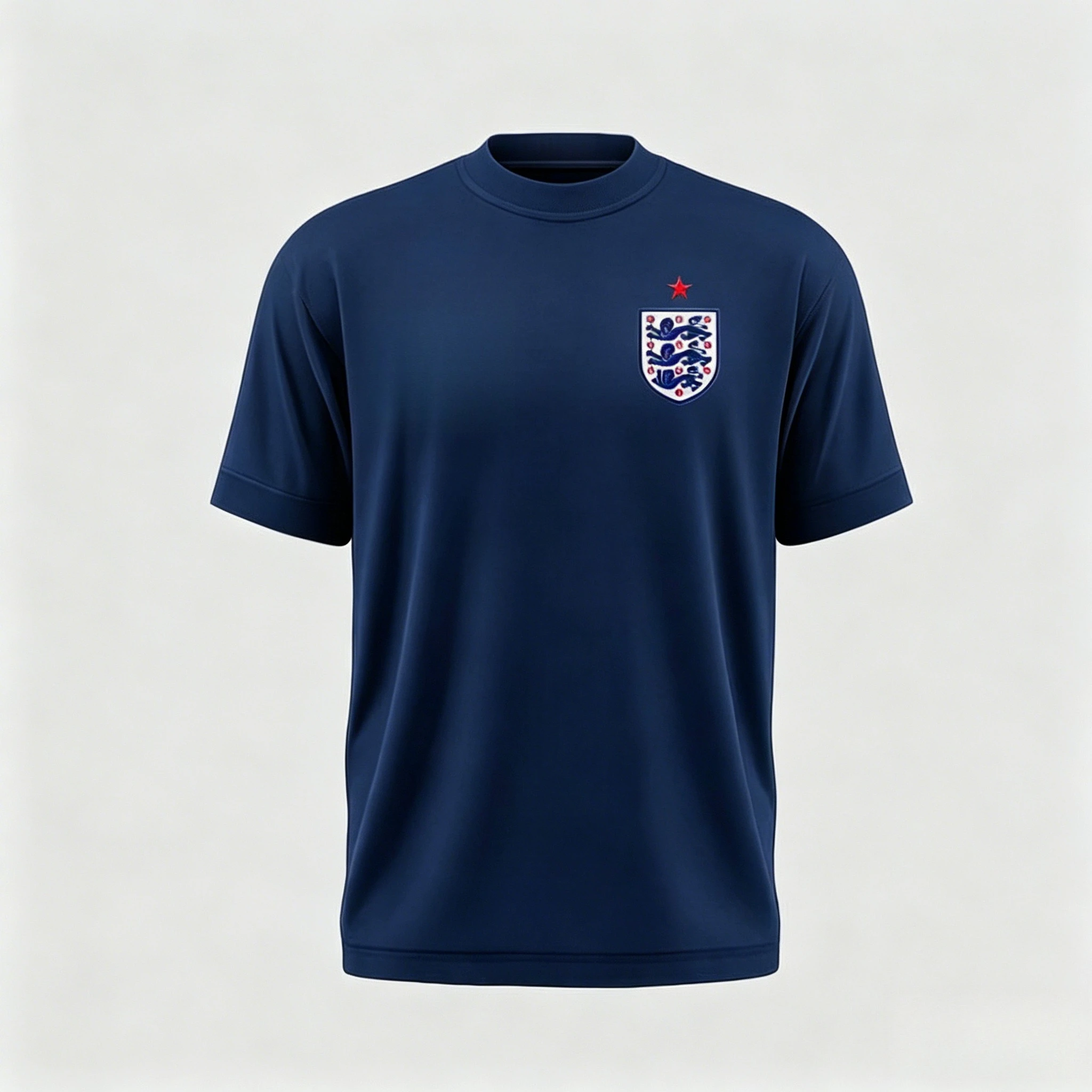 Three Lions Shield Grafik-T-Shirt mit Stern-Abzeichen-Print, kurzärmeliges Sommer-Baumwoll-T-Shirt, England Fußball-Fan, Unisex, Streetwear-Oberteile – Detail 8