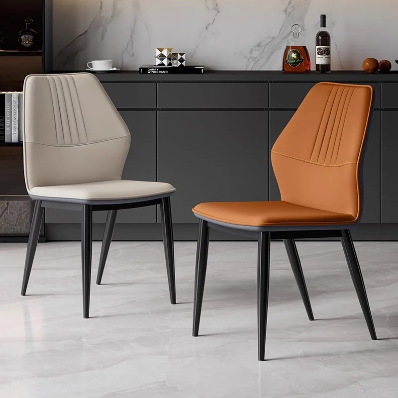 Household North Back Chair Restaurant Dining Table and Chair Mahjong Chair Leather Art