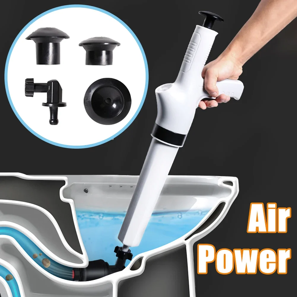 Toilet Sewer Dredge Clogged Remover Pipe Toilet Plungers Drain High Pressure Toilet Air Power Drain Blaster Tools Pneumatic Pump