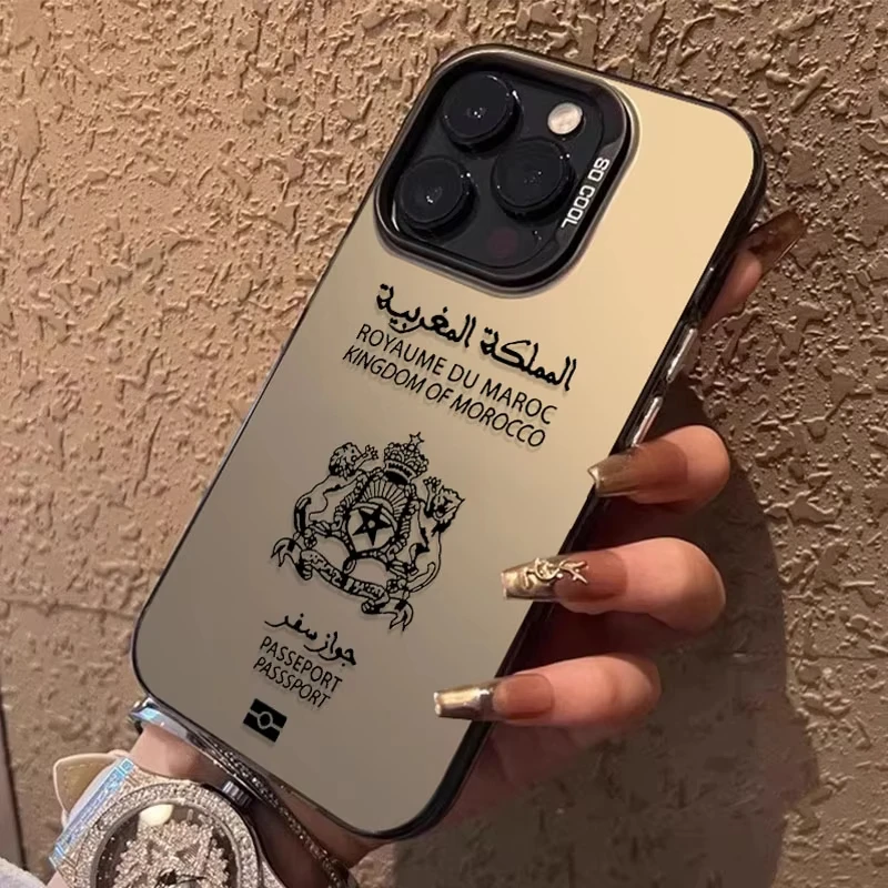 Maroc albanie passeport mat étui rigide pour iPhone 17 16E 16 15 14 Pro Max 13 12 11 Plus XS X XR 8 7 SE couverture arrière antichoc