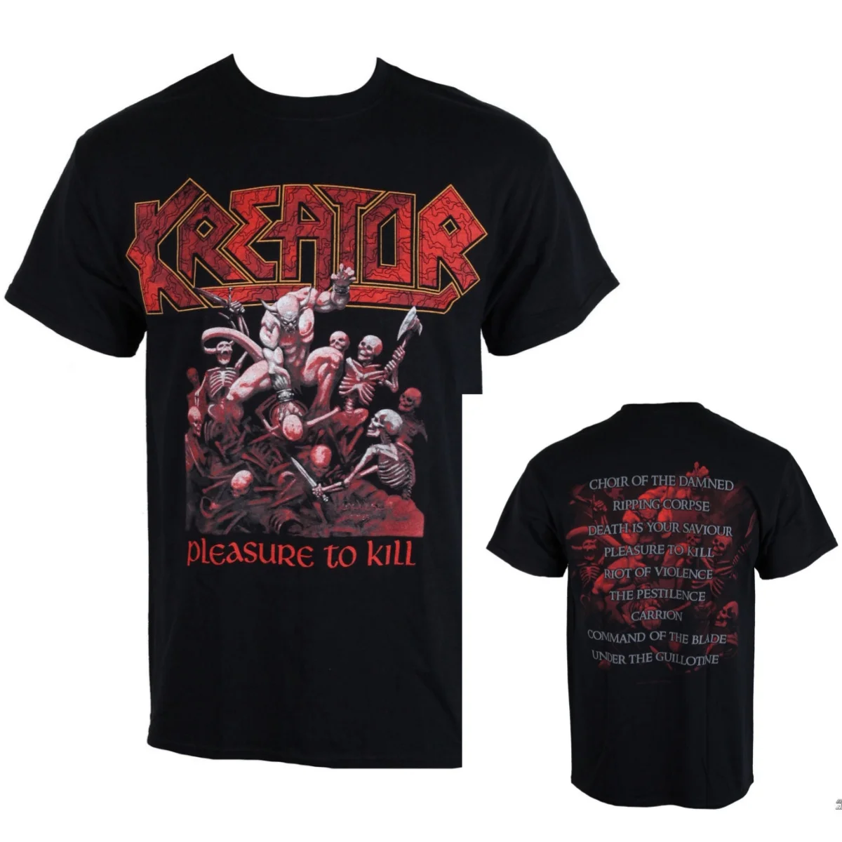 2026 Pop Kreator Demon Battlefield Printed T-shirt Thrash Metal Band Style Daily T-shirt - Suitable for Both Men and Women