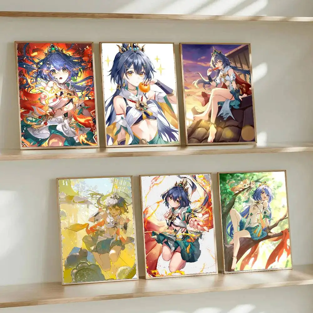 Yunli Anime Honkai Star Rail Posters Living Room Bar Cafe Quality Canvas Vintage Style Comics Painting Art Home Wall Decor Pictu