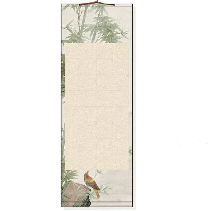 Batik Rice Paper Hanging Scroll Retro Calligraphy Painting Creation Half Ripe Xuan Paper Hanging Scroll Chinese Style Scroll