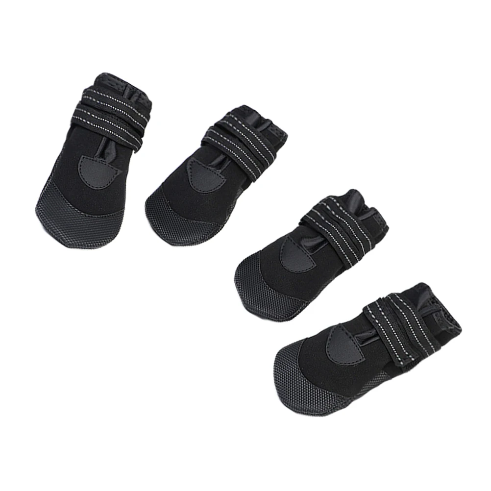 

4 Pcs Pet Luminous Waterproof Shoes Snow Boots for Puppies Puppy Dog Rubber Dogs Rain Adjustable