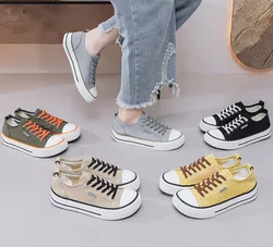 2026 New thick soled canvas shoes Girl summer breathable versatile low top casual board shoes  boy student Non-slip sports shoes