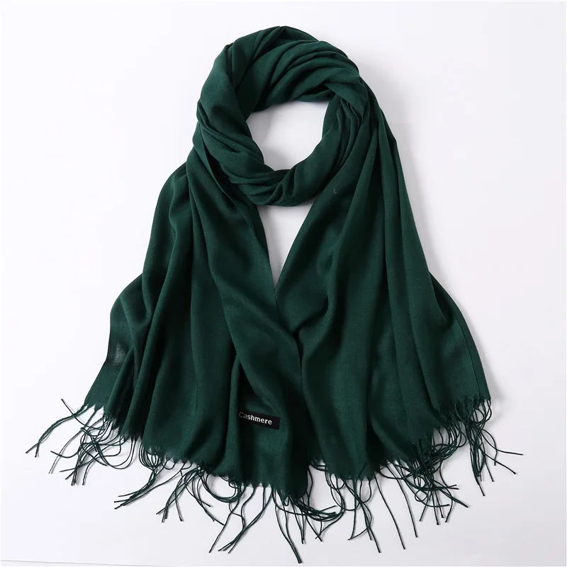 Fashion Solid Schal Frauen Kaschmir Weiche Winter Warme Schals Hijab Weibliche Lange Stirnband Schal Wraps Bandana Foulard 2022 Echarpe – Detail 32