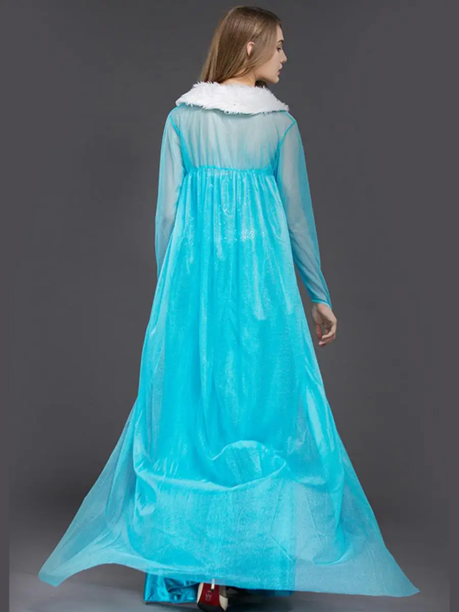 エルサ プリンセスドレス 大人用 ハロウィン コスプレ ステージパフォーマンスコスチューム アイスプリンセス衣装 ポリエステル トリアセテート繊維 夏 2024