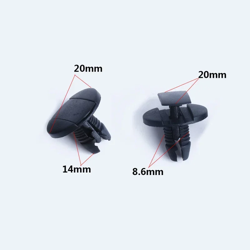 20pc For Peugeot Citroen Car Interior Bumper Fender Fixed Fastener Clips Push-in Retainer Rivet Clip Black Car Decor Accessories