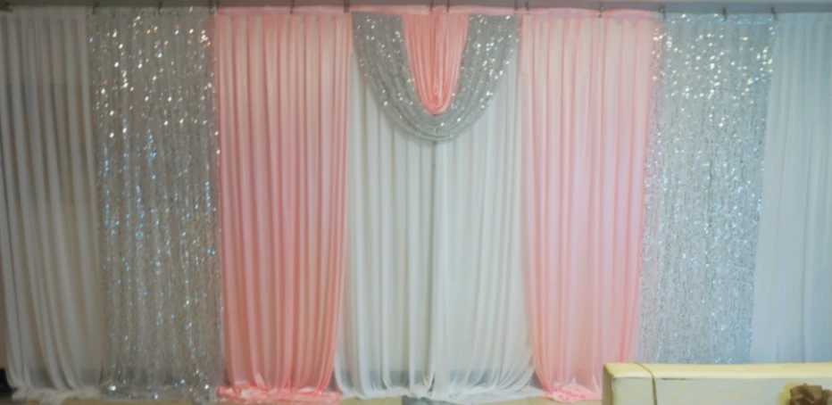 

Backdrop with Sequins Swags Party Celebration Stage Curtain 3M*6M Wedding Background Decoration Backcloth