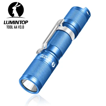 Mini edc poderosa lanterna led de alta potência iluminação acampamento ao ar livre azul 900 lumens 14500 aa tocha luz ferramenta aa 3.0