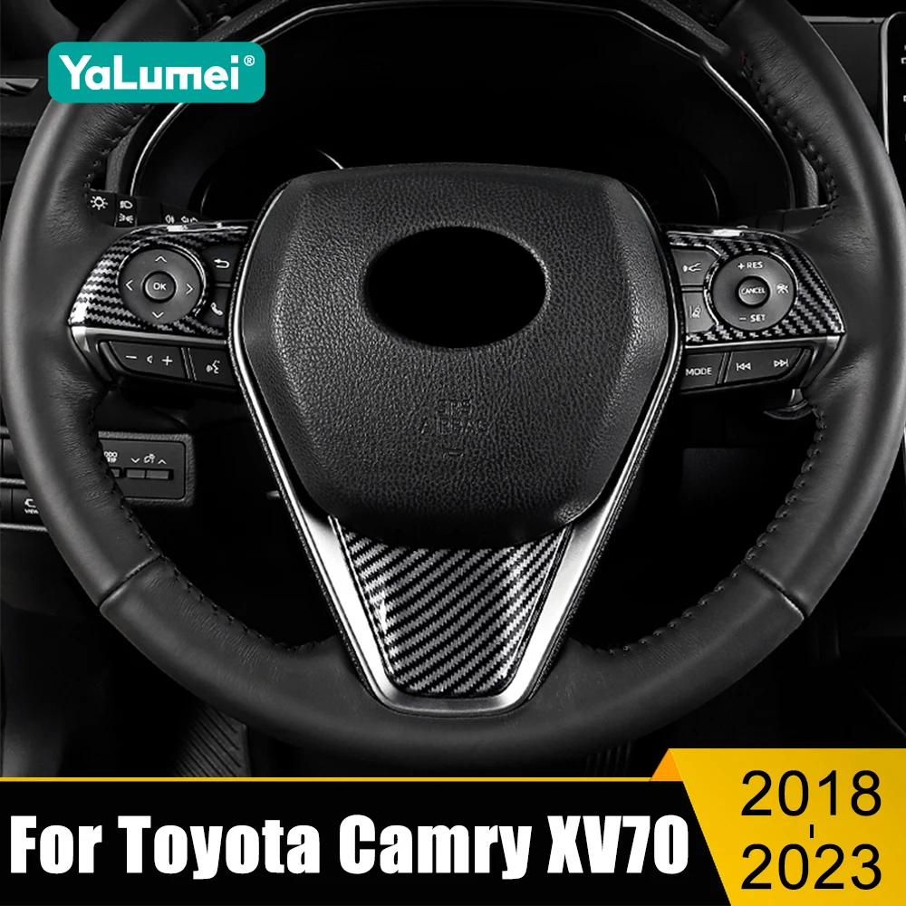 

Для Toyota Camry 70 XV70 2018-2020 2021 2022 2023 ABS автомобильный руль, кнопка, панель, накладка, наклейки, декоративные аксессуары