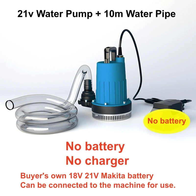 21V Lithium-accu dompelpomp voor vijverwater, irrigatie en bewatering.
