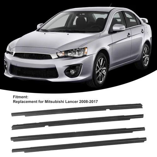 Imagen 2 del producto 4 Uds burlete de coche cinturón de sellado de puerta 5727A005 moldura de ventana delantera trasera reemplazo de correa embellecedora para Mitsubishi Lancer 2008-2017