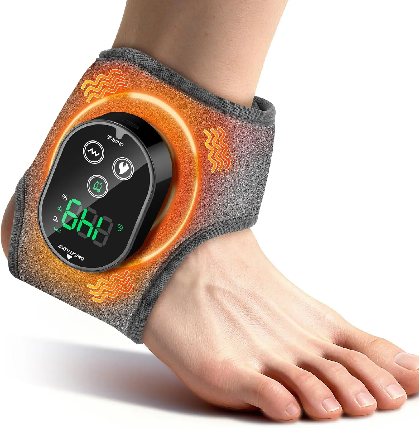 

Перезаряжаемый беспроводной массажер для ног с подогревом для снятия боли, улучшения кровообращения в области лодыжек, снятия усталости, для путешествий и домашнего использования