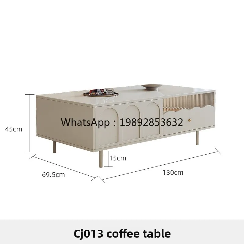 YFY خزانة تلفزيون لطاولة القهوة على الطراز الفرنسي الكريمي 2023 مجموعة نموذجية جديدة للشقق الصغيرة