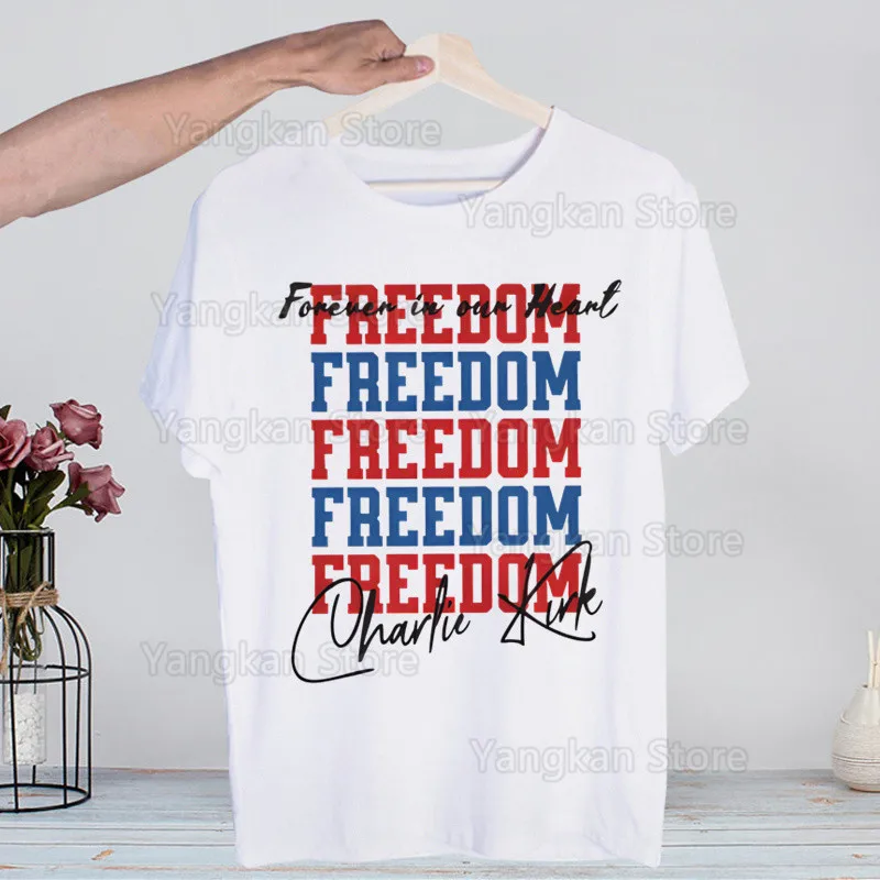 

Charlie Freedom logo Hip Hop Streetwear Print T Shirt Harajuku TShirts Short Sleeve Fashion Casual T-Shirt Tops Tees