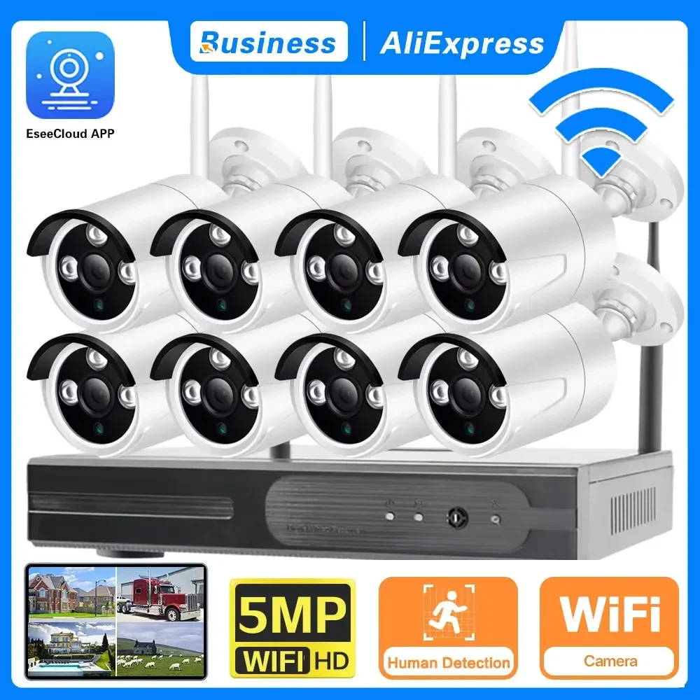 

5MP Full HD 16CH Wireless NVR Security WIFI IP Cameras System Kit Smart Outdoor Surveillance CCTV Audio Video WIFI Recorder Kit