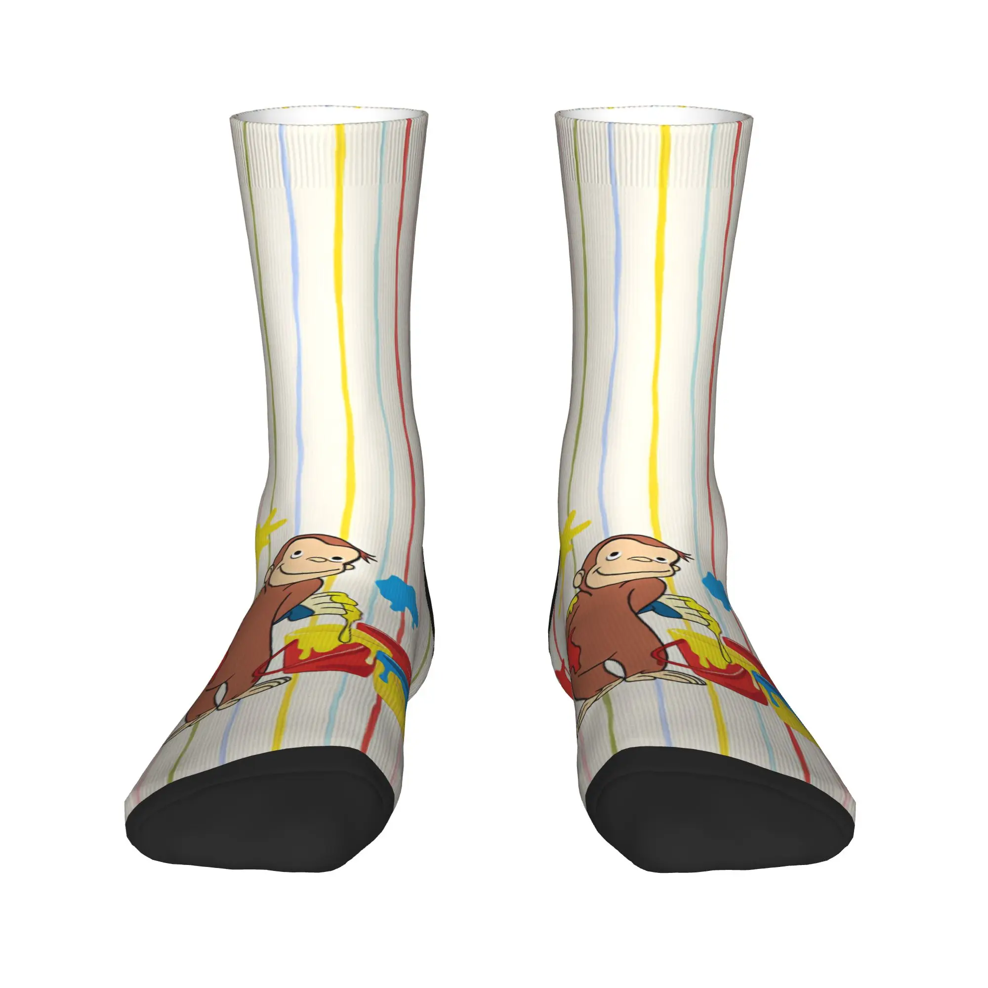 Curious George Monkey Socks  Anti Skid Stockings Men Soft Breathable Outdoor Socks Winter Harajuku Custom Socks