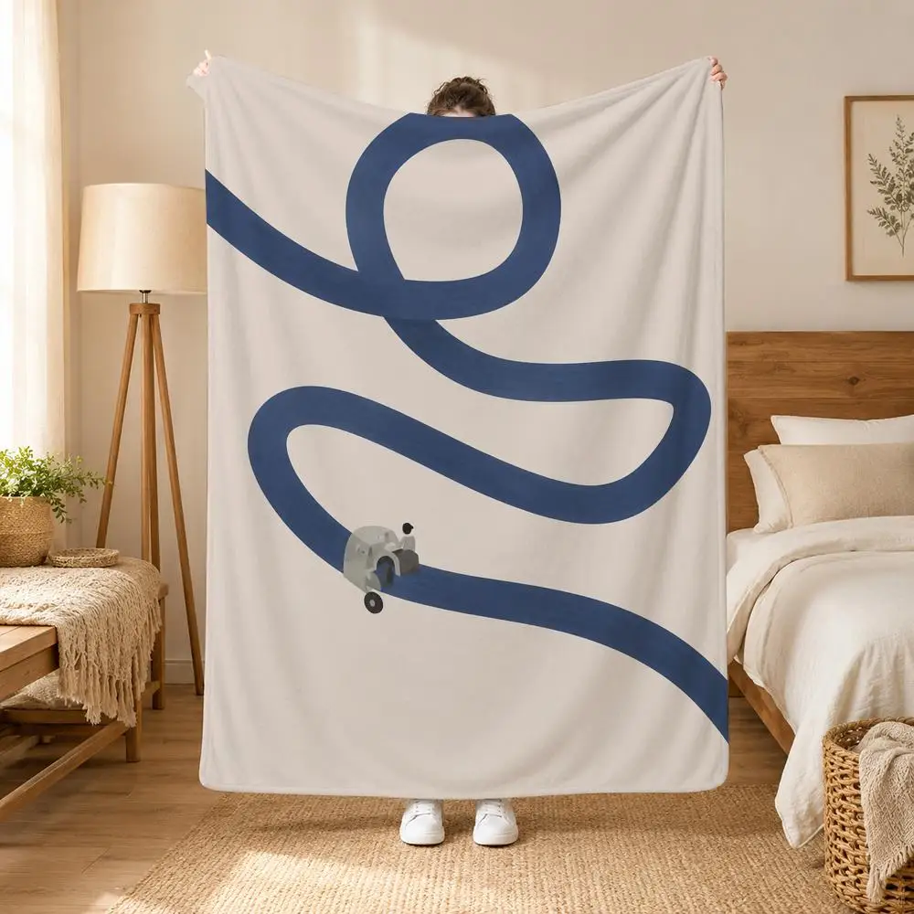 Abstract Classic Vintage Throw Blanket Soft Flannel Throw Lightweight Summer Home Nap for Office Travel Sofa Bed