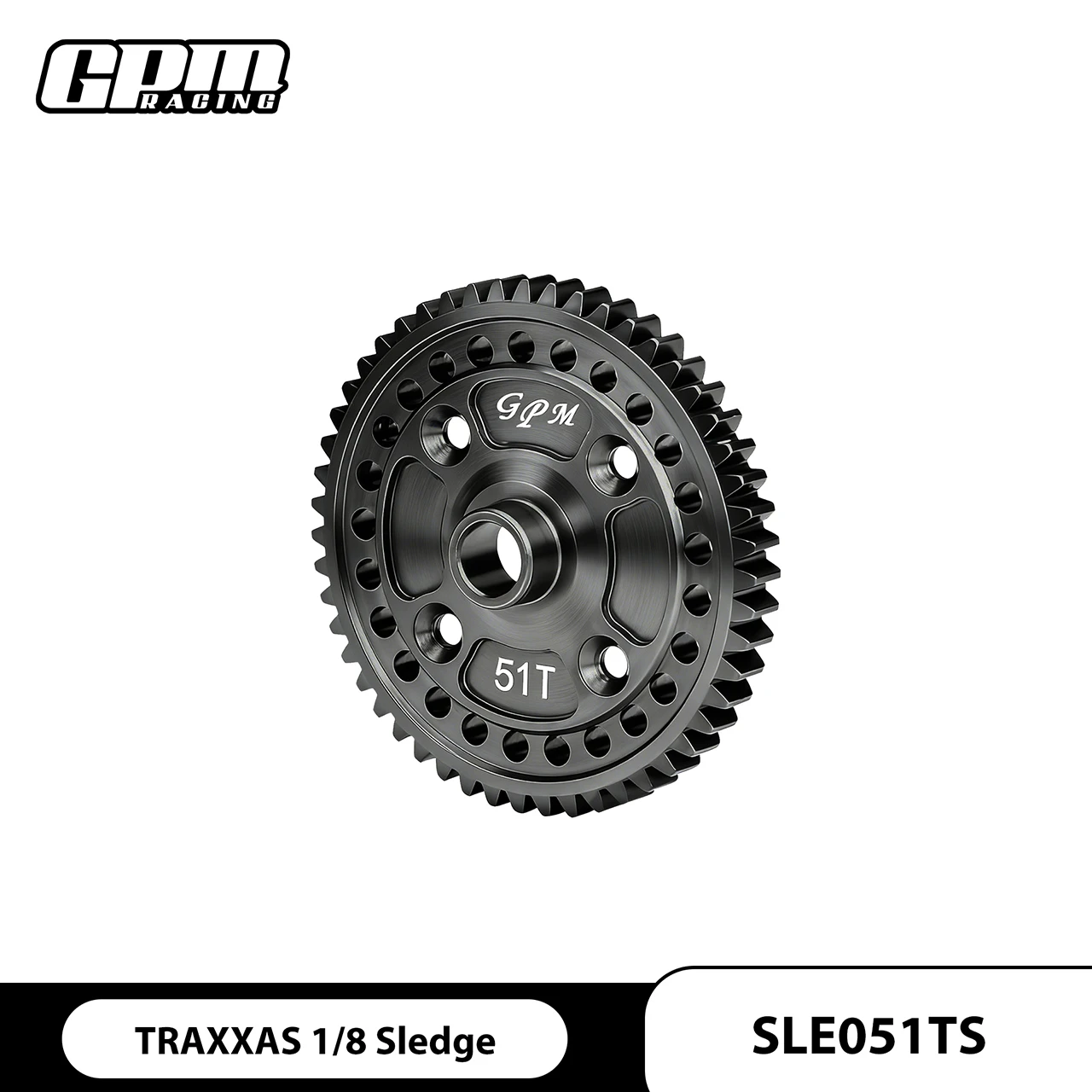GPM tandwiel van koolstofstaal, 51T/52T, voor de TRAXXAS 1/8 Sledge 9652.