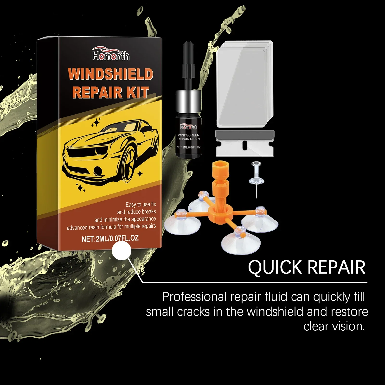 لتقوم بها بنفسك طقم تصليح الزجاج الأمامي قوية الإصلاح السريع الزجاج المتصدع الزجاج الأمامي استعادة الراتنج السدادة السيارات الزجاج نافذة إصلاح أدوات السوائل