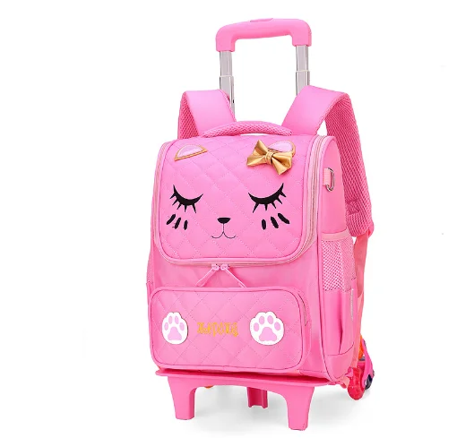 School Trolley Bags Wheeled backpack Bag for kids Rolling school bag School Rolling Backpack for girls backpacks with 6 Wheels