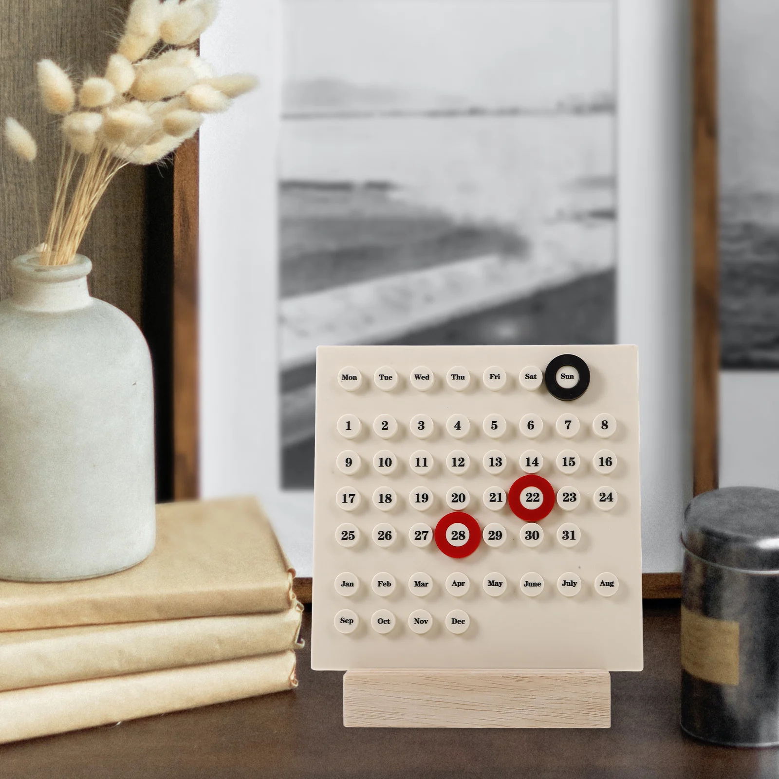 

Vintage Decor Retro DIY Desk Calendar 2025 Year Number Countdown Accessories Table Beige 2024-2025 Office