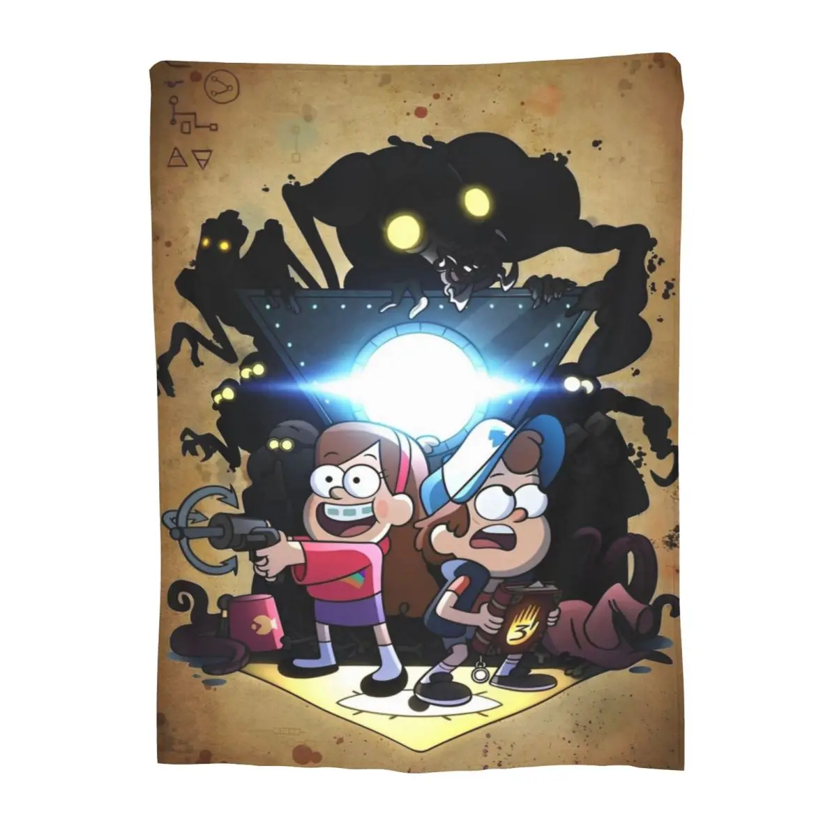 Gravity Falls Knitted Blanket Fleece Bill Cipher Adventure Mystery Comedy Animated Warm Throw Blanket for Home Couch Bed Rug