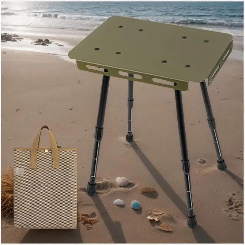 Folding Camping Table Folding Card Table Portable Furniture Desk With Adjustable Height Anti-Slip Heavy-Duty Stool For