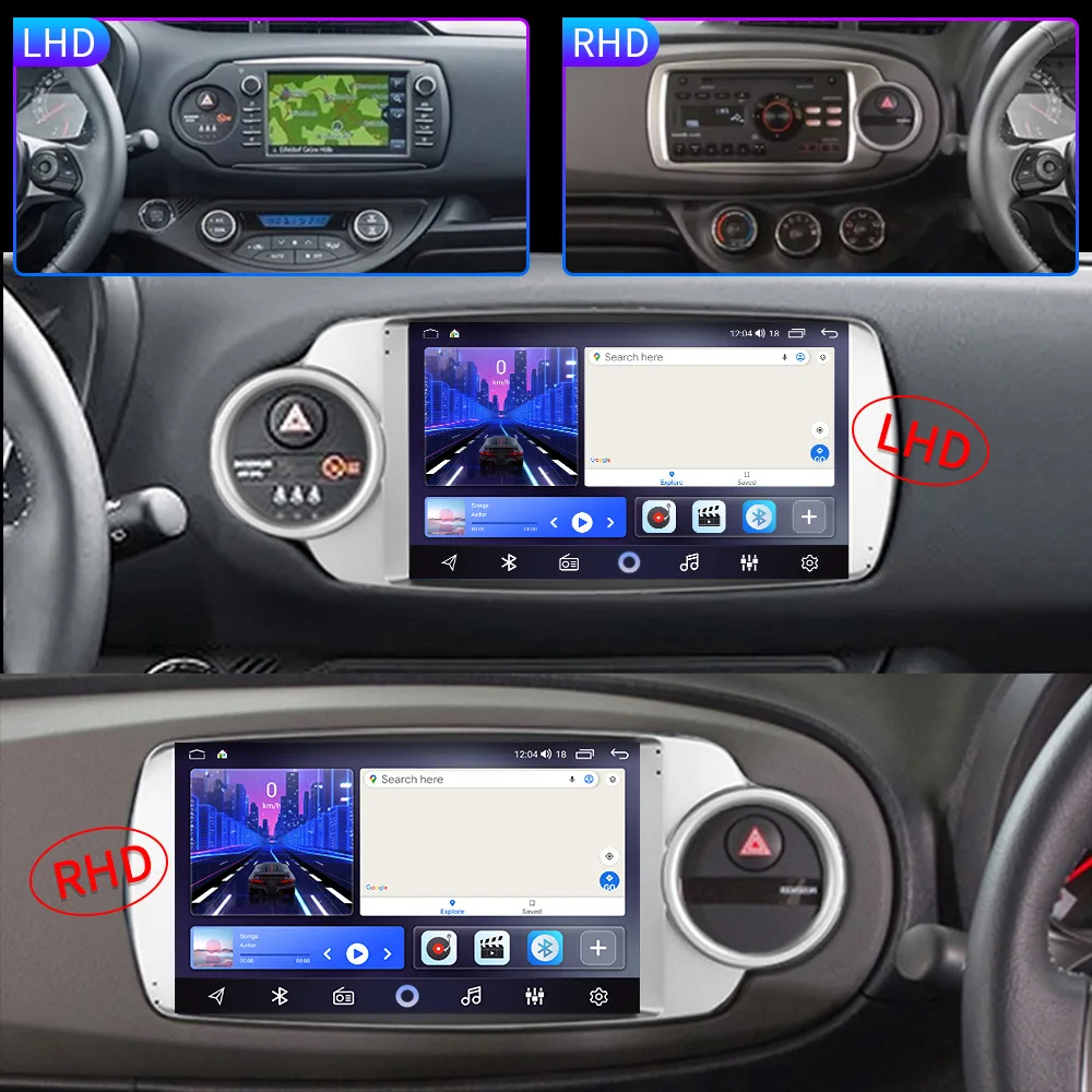 8 Core BT Carplay WIFI 4G DSP Android Auto Car Gps Multimedia Stereo Touch Screen Radio Player For 2012 Toyota Yaris Vitz