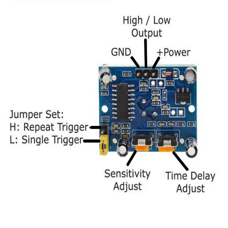 ไต้หวัน Probe HC-SR501 เซ็นเซอร์อินฟราเรดร่างกายมนุษย์โมดูลร่างกายมนุษย์พร้อมเลนส์