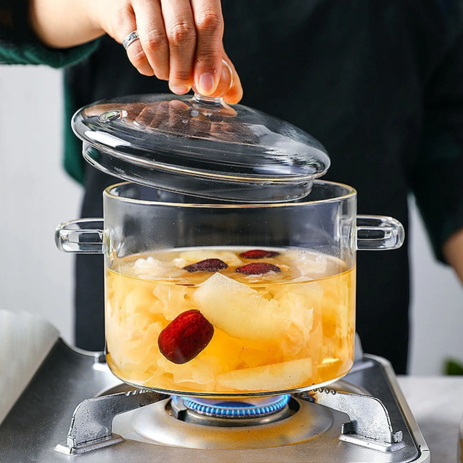 Suppentöpfe aus Glas, Topf mit Deckel, staubdichter Kochtopf mit Griff zum Kochen von Ramen-Haferflocken, anderen Geschirr, Versand aus den USA