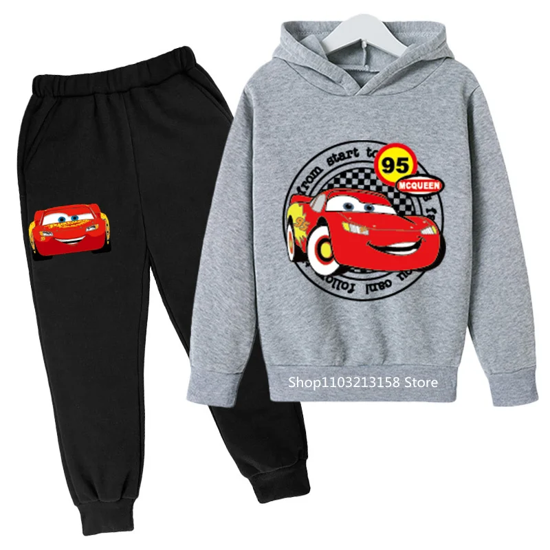 

Lightning Mcqueen Hoodie Set Kids Long Sleeves Outfits 3-14 Years Children'S Sets Baby Boys Casual Tracksuit Hoodie + Pants Sets