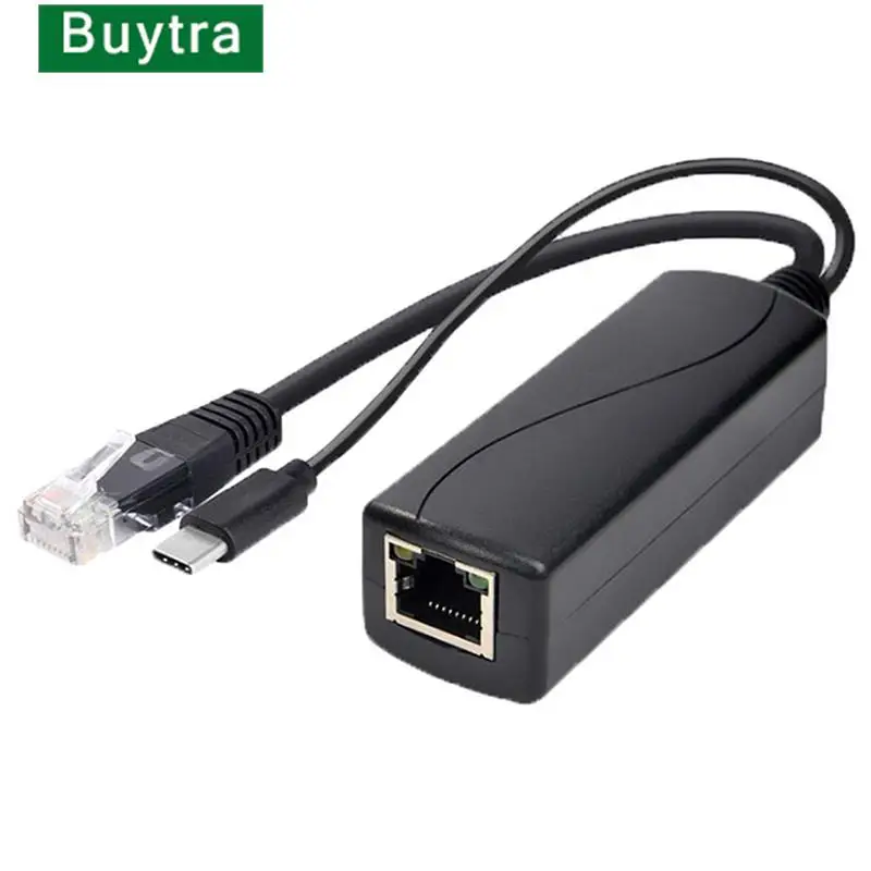 Hot sale TYPE-c poe splitter usb 48v to 5v power over ethernet 802.3af for raspberry