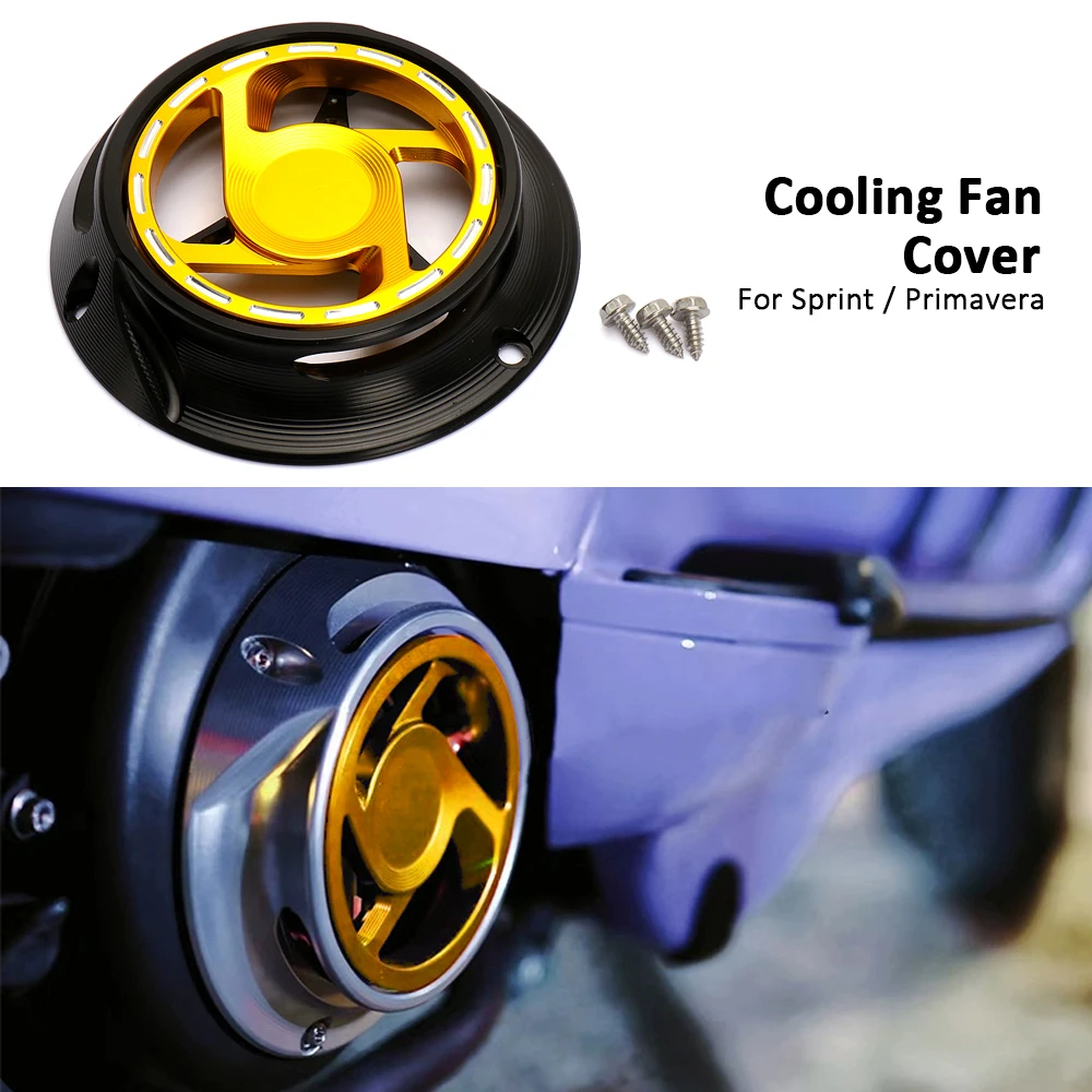 

Motorcycle Accessories Aluminum Engine Radiator Guard Rotating Cooling Fan Cover For Vespa Primavera Sprint 125 150