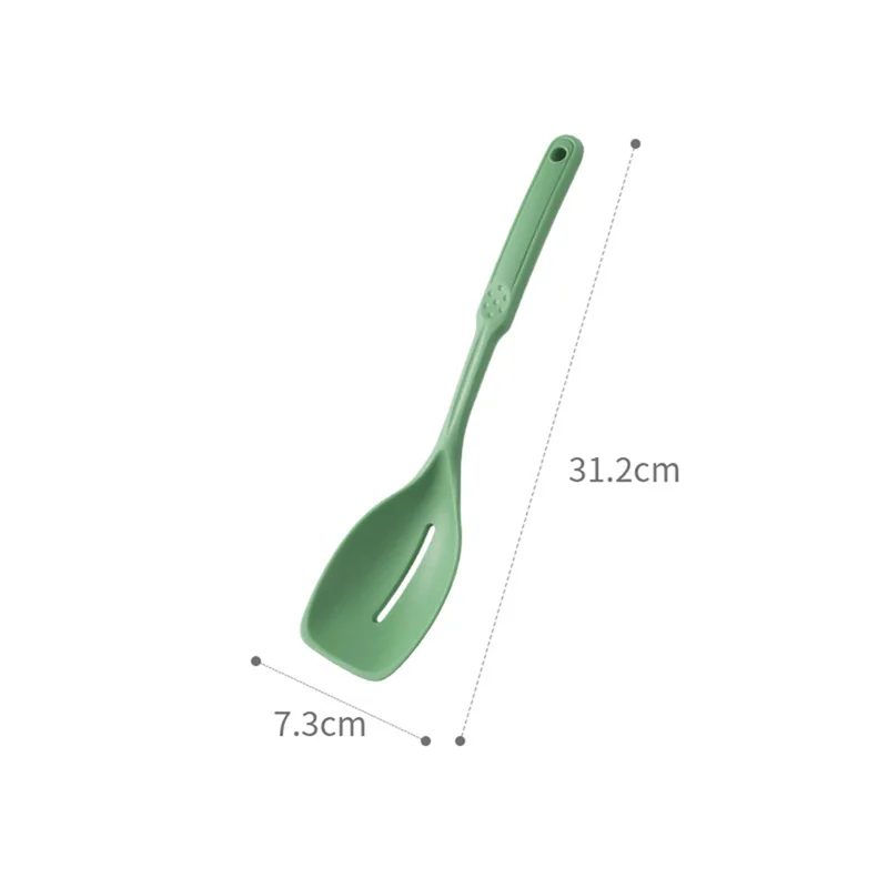 

Versatile Silicone Cooking Spoon,Non-Stick Slotted and Solid Spoon Set Green