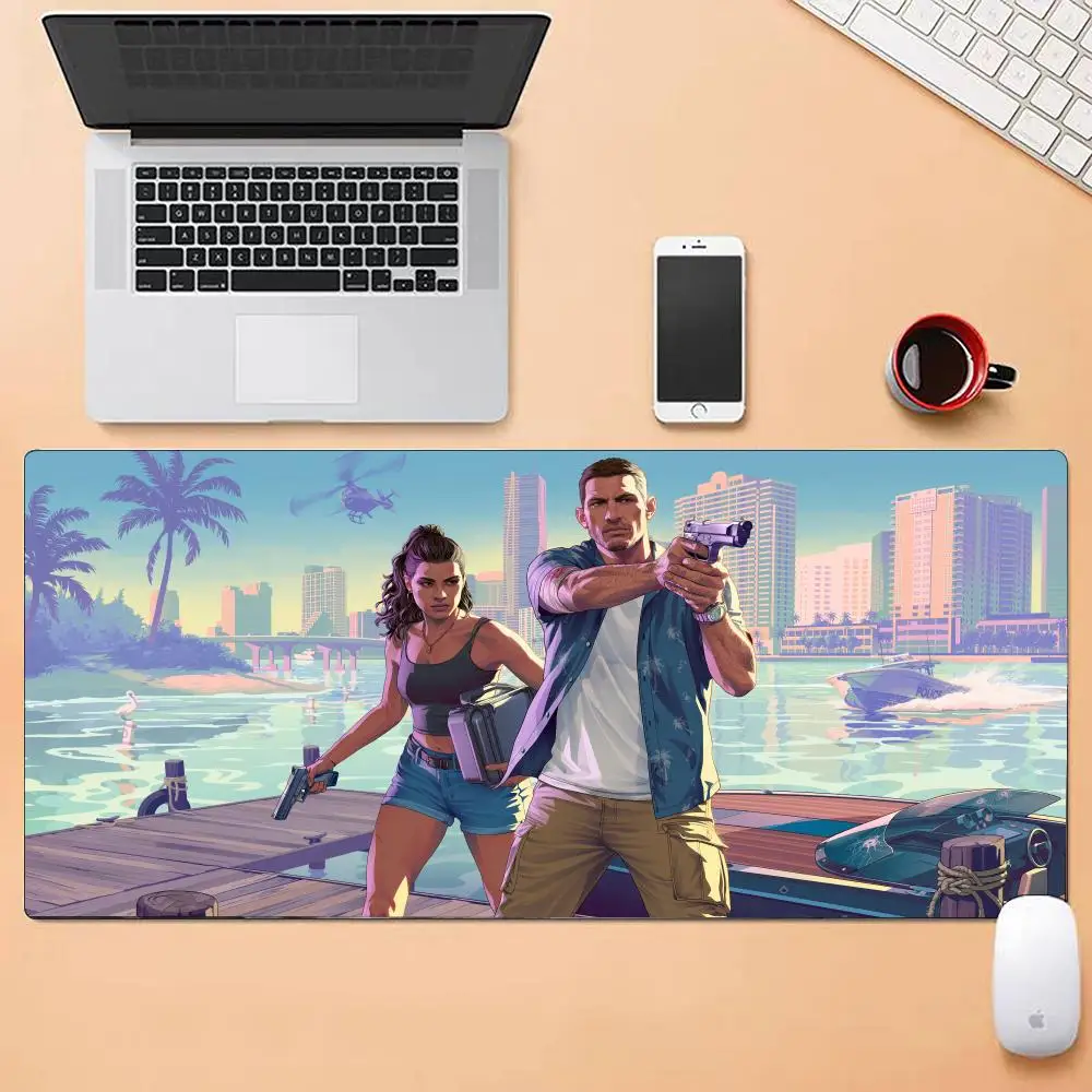 لوحة ماوس GTA أوتوماتيكية من Grand-theft-أحجام متعددة كبيرة مربعة للكمبيوتر المكتبي ألعاب طاولة مفارش مطاطية مضادة للانزلاق