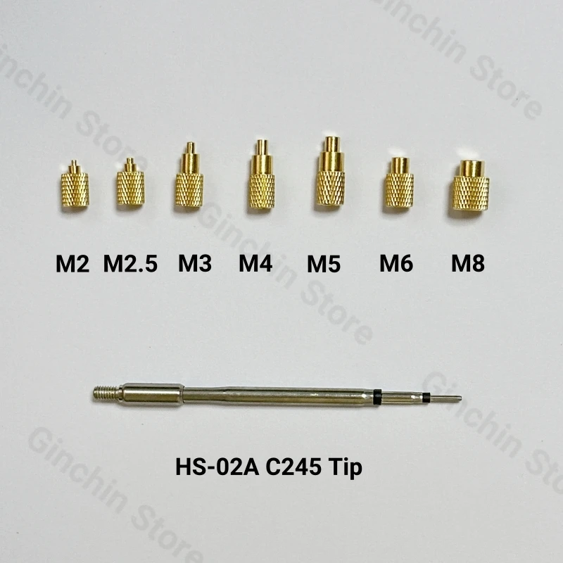 HS-02A C245 سبيكة لحام تلميح و M2-M8 الساخن تذوب النحاس الجوز جزءا لا يتجزأ من عدة التدفئة إدراج استبدال أداة مجموعة لجزء الطابعة ثلاثية الأبعاد