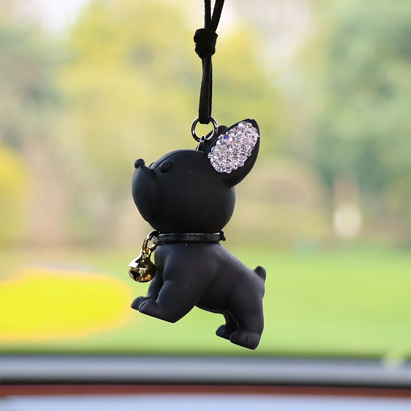Black resin law dog dog car interior, car rearview mirror, car hanging accessories