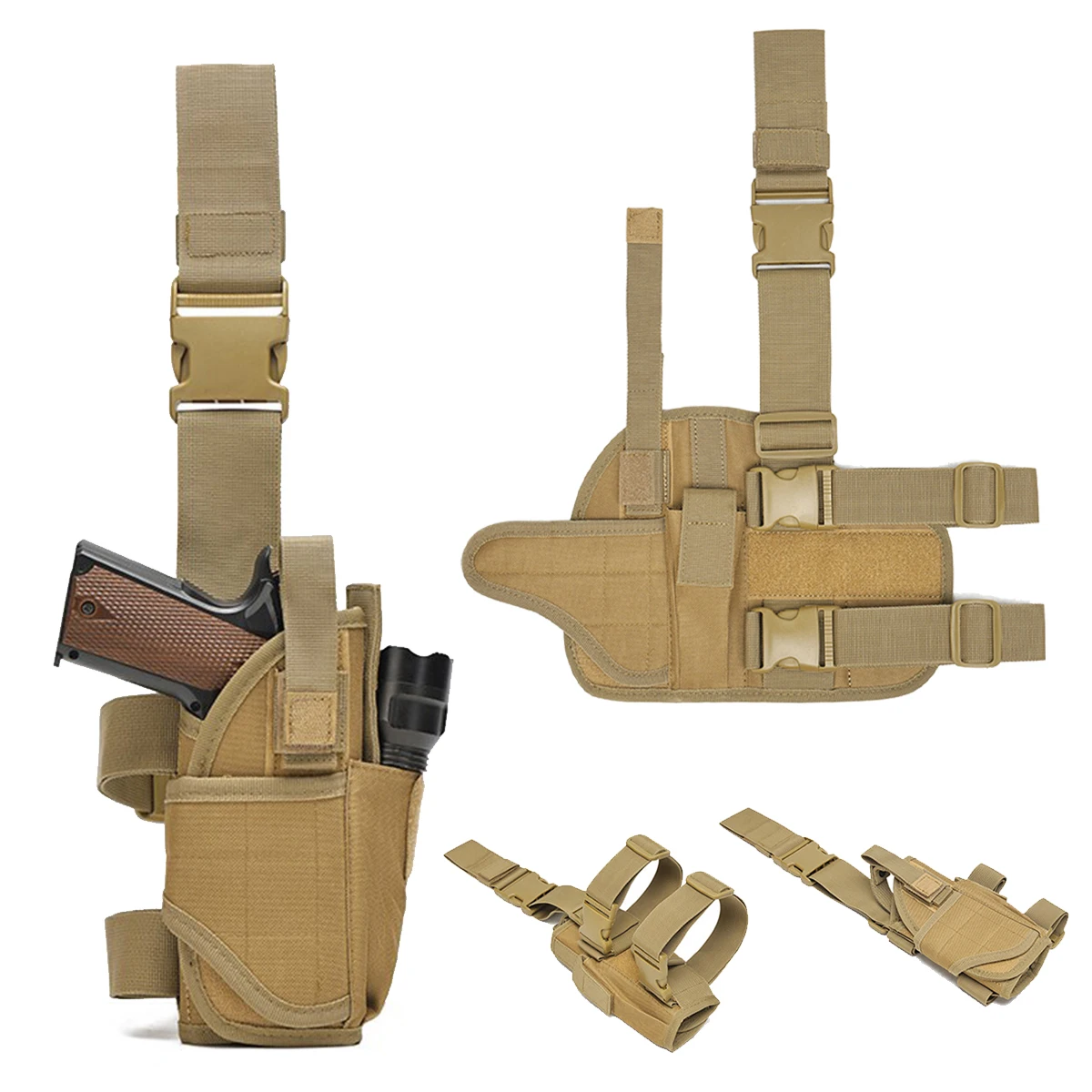 

Tactical Drop Leg Holster Right Handed Thigh Pistol Gun Holster Leg Harness Unisex Quick Draw Pistol Bag for CS Airsoft Shooting