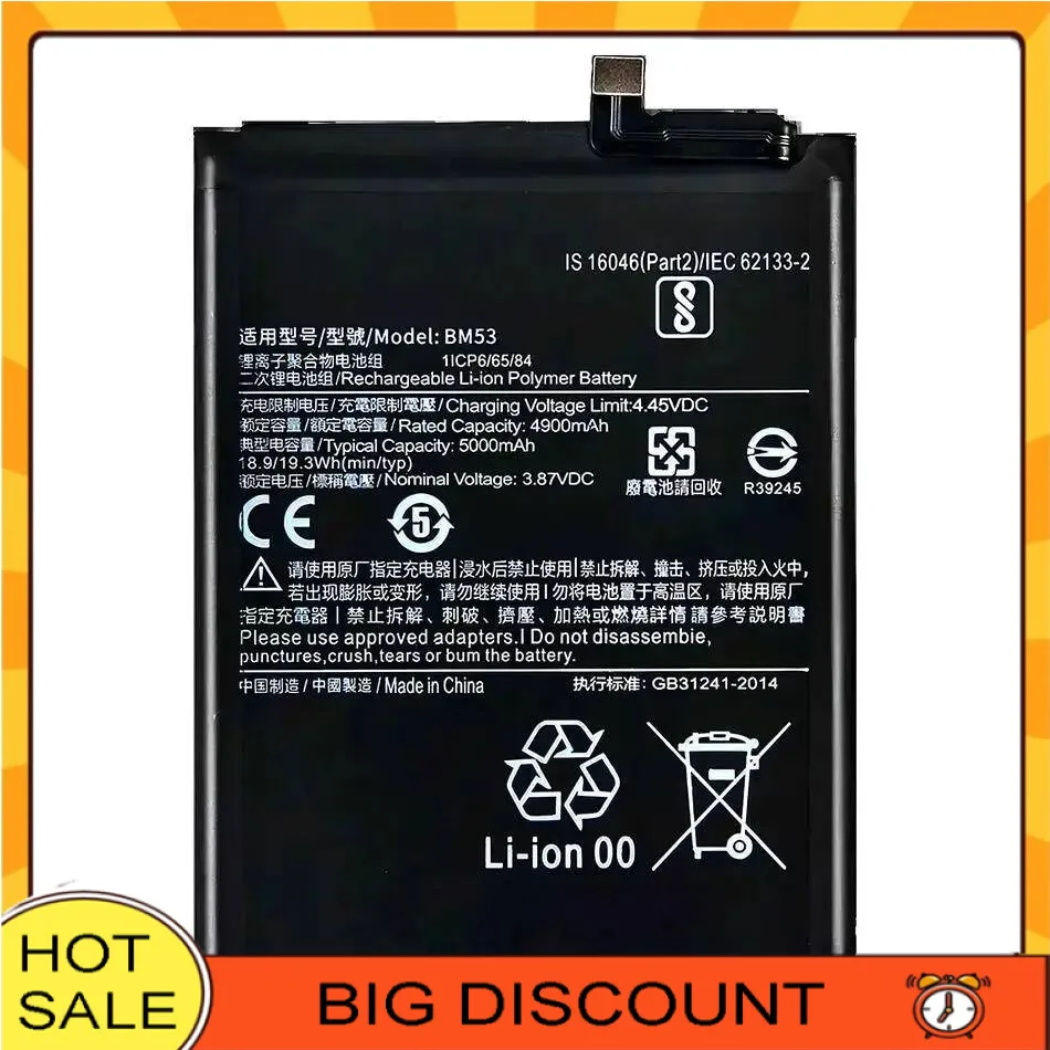 

For Xiaomi 10T Pro BM53 5000Mah Mobile Phone Battery High Capacity