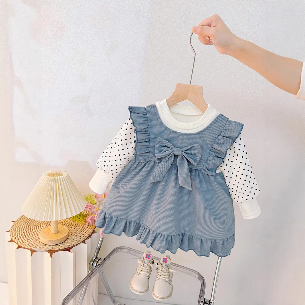 Girl 2025 New Spring and Autumn Dress Baby Princess Skirts Cute Dress Children's Fashion and Beautiful Kids Clothes